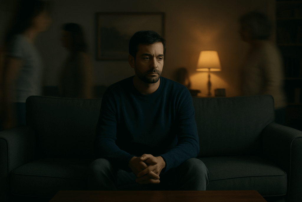 Conceptual image of emotional isolation in relationships