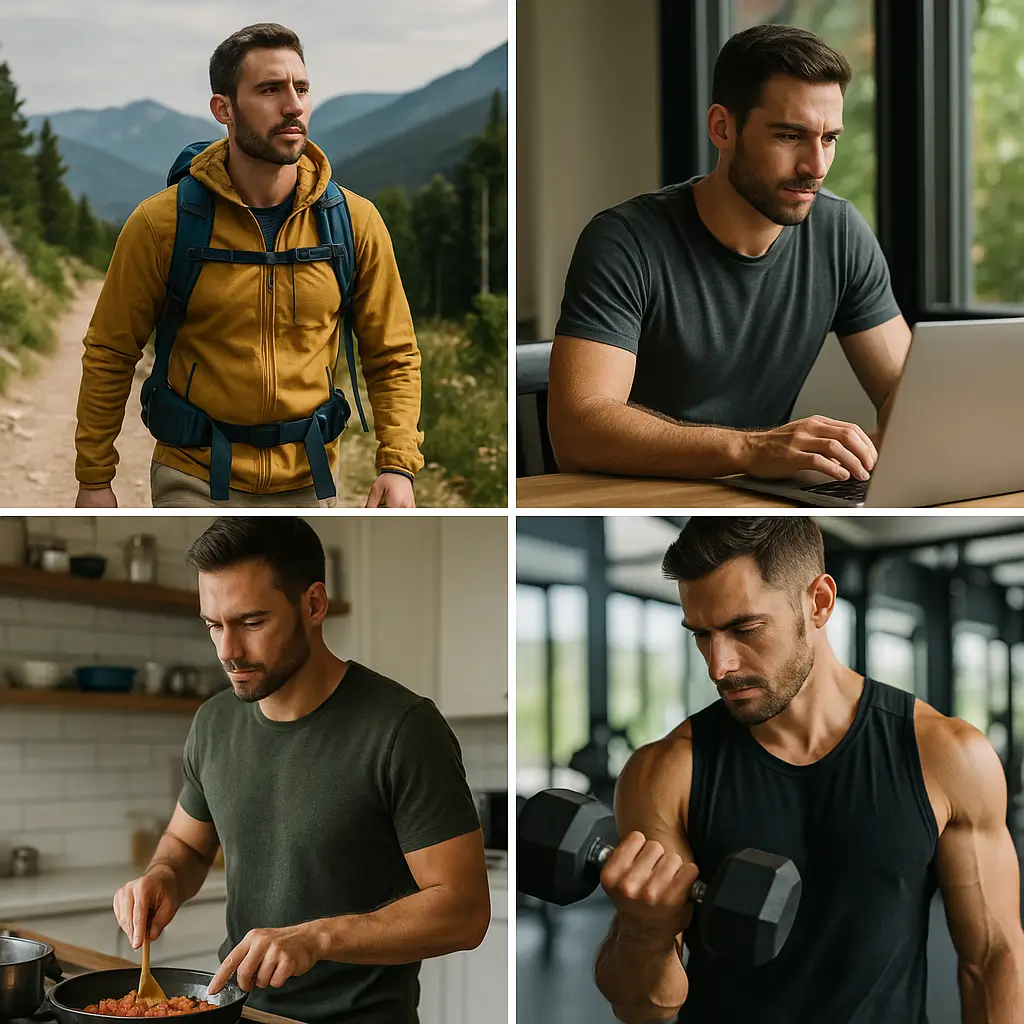 Confident single man living intentionally through fitness, travel, and self-development.