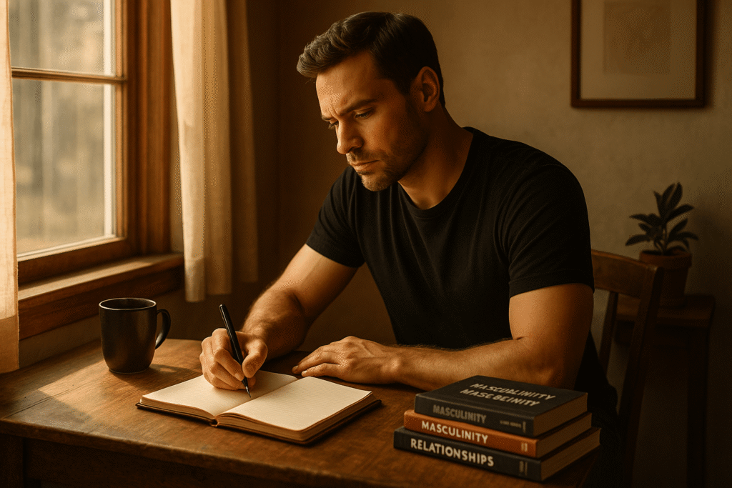 Emotionally self-aware man embracing growth and inner peace