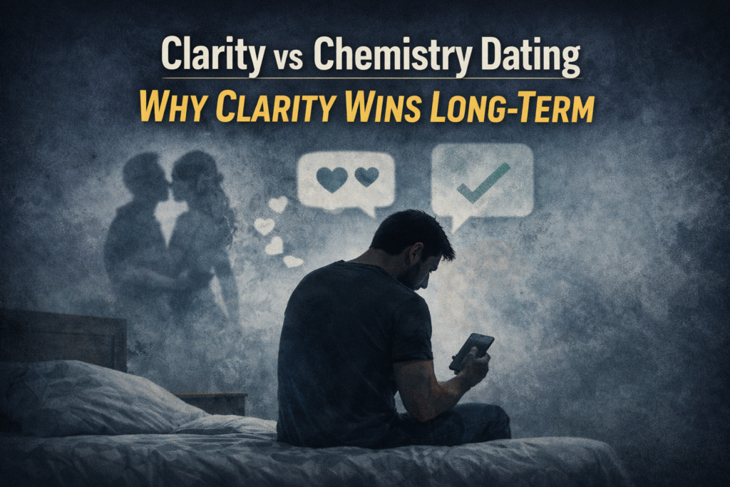 Clarity vs chemistry dating is where many men get stuck — chasing attraction while wondering why confusion keeps replacing connection.