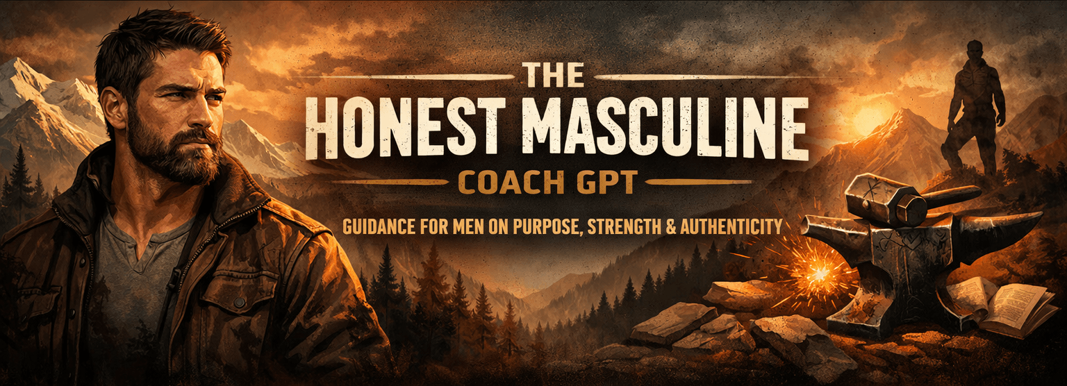 The Honest Masculine Coach GPT — guidance for men on purpose, strength, and authenticity